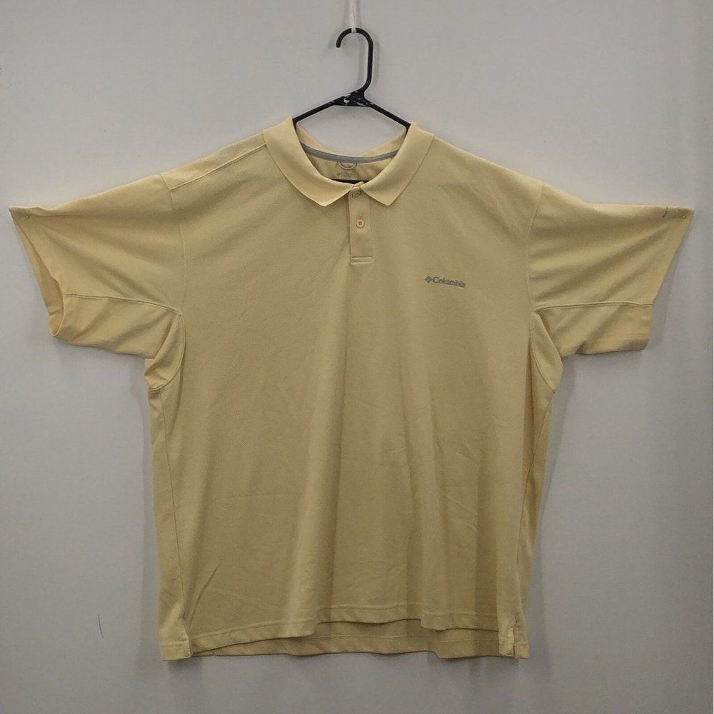 Columbia Mens Yellow Collared Short Sleeve Activewear Polo Shirt Size 50